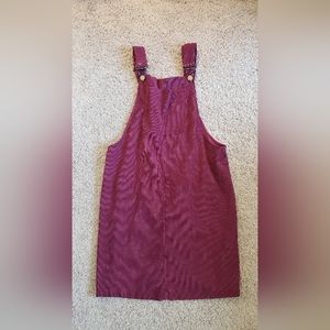 Overall Pinafore Corduroy Dress with Pockets